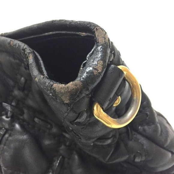 MIUMIU Quilted Hand Bag Shoulder Bag 2way bag Black - Picture 5 of 16